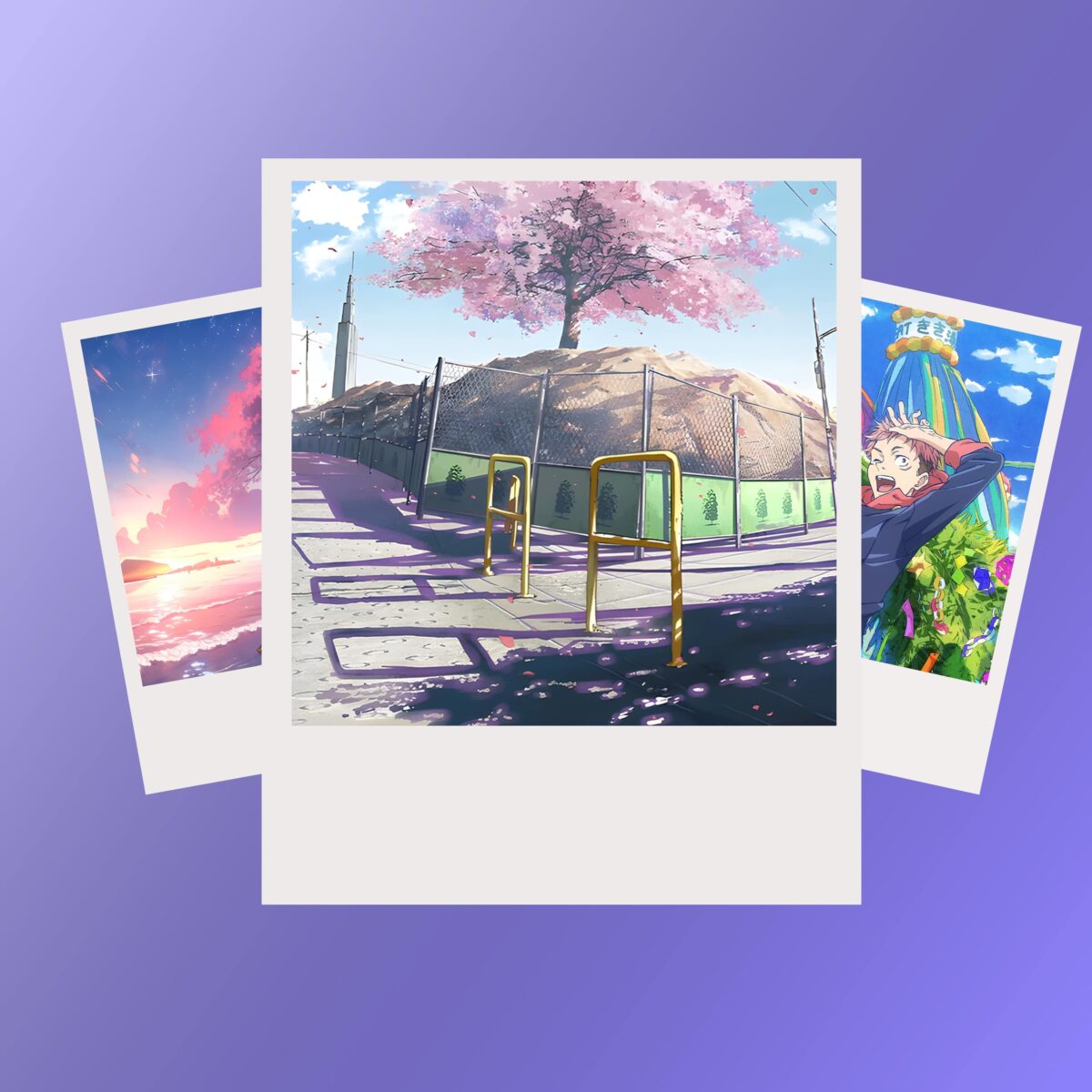 aesthetic anime scene polaroid - Image 1