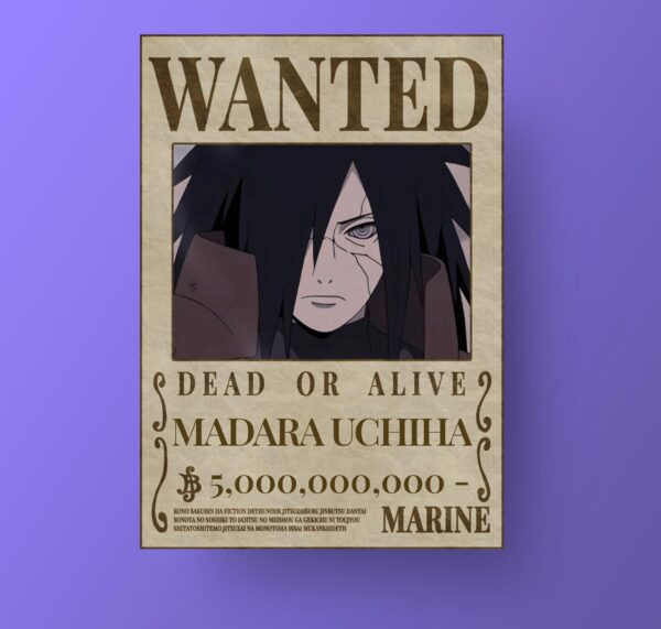 Wanted madara Uchiha poster
