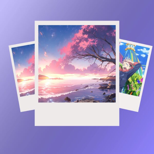 anime scene polaroid