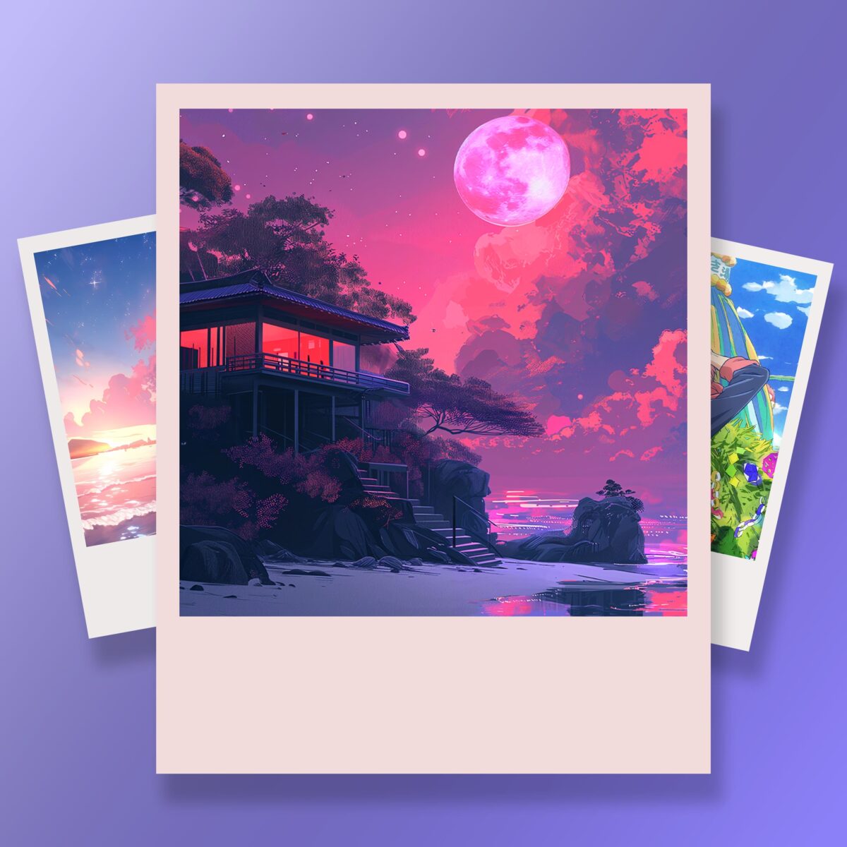 aesthetic anime girl polaroid - Image 1