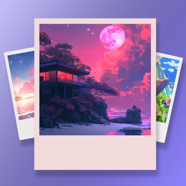 aesthetic anime girl polaroid