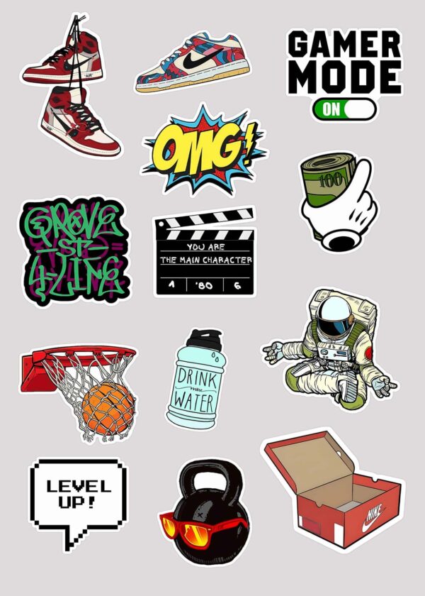level up aesthetic mini sticker sheet