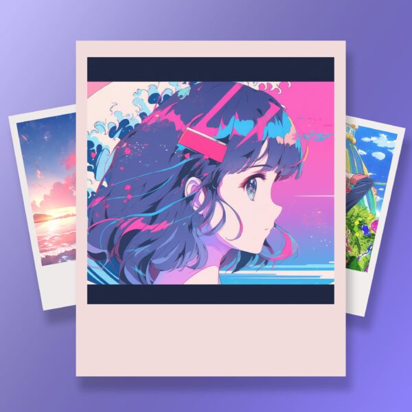 aesthetic anime scene polaroid