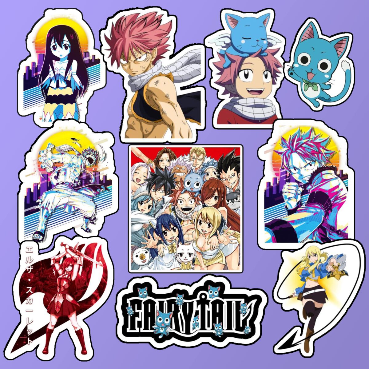 Fairy tail sticker pack ( 10pcs ) - Image 1