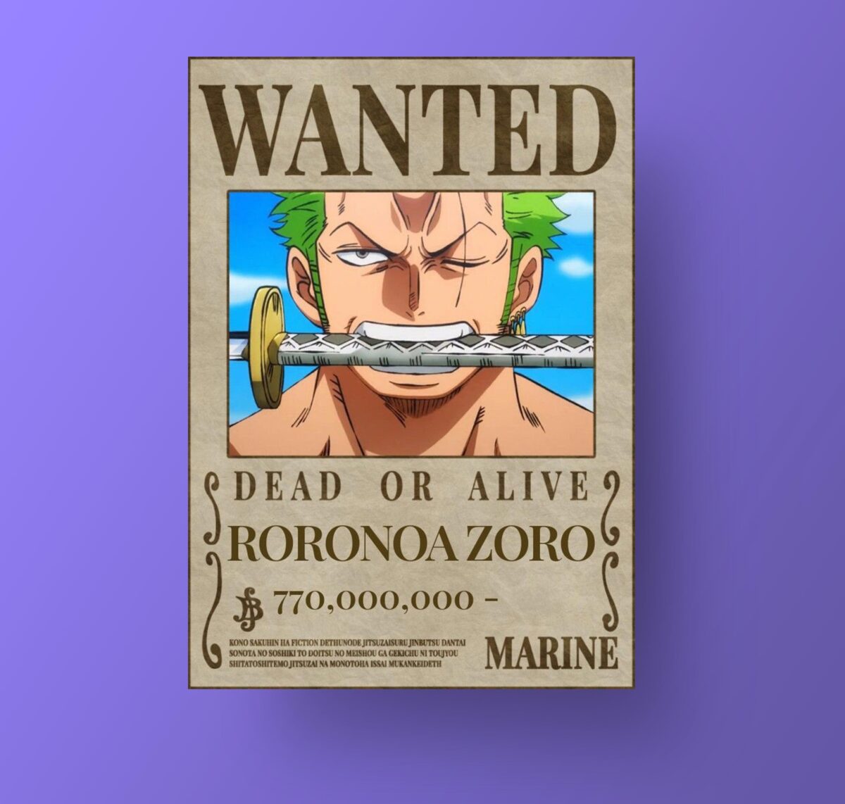 7 Wanted zoro poster - Image 1