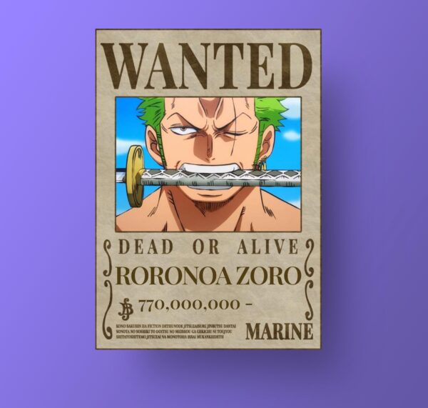 Wanted zoro    poster