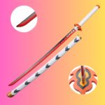 Demon Slayer Kyojuro Rengoku Cosplay Premium Life size [ 104 CM ] Wooden Katana
