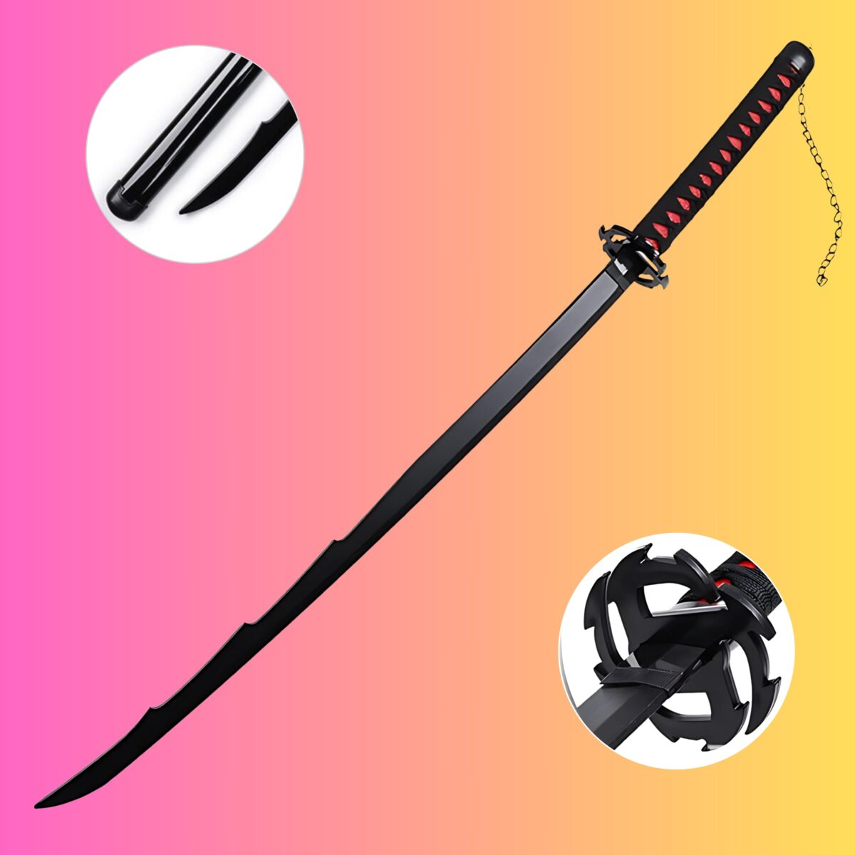 Bleach Ichigo kurosaki Cosplay Premium Life size [ 104 CM ] Wooden Katana (Copy) - Image 1