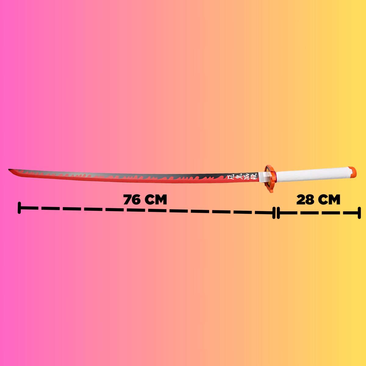 Demon Slayer Kyojuro Rengoku Cosplay Premium Life size [ 104 CM ] Wooden Katana - Image 3