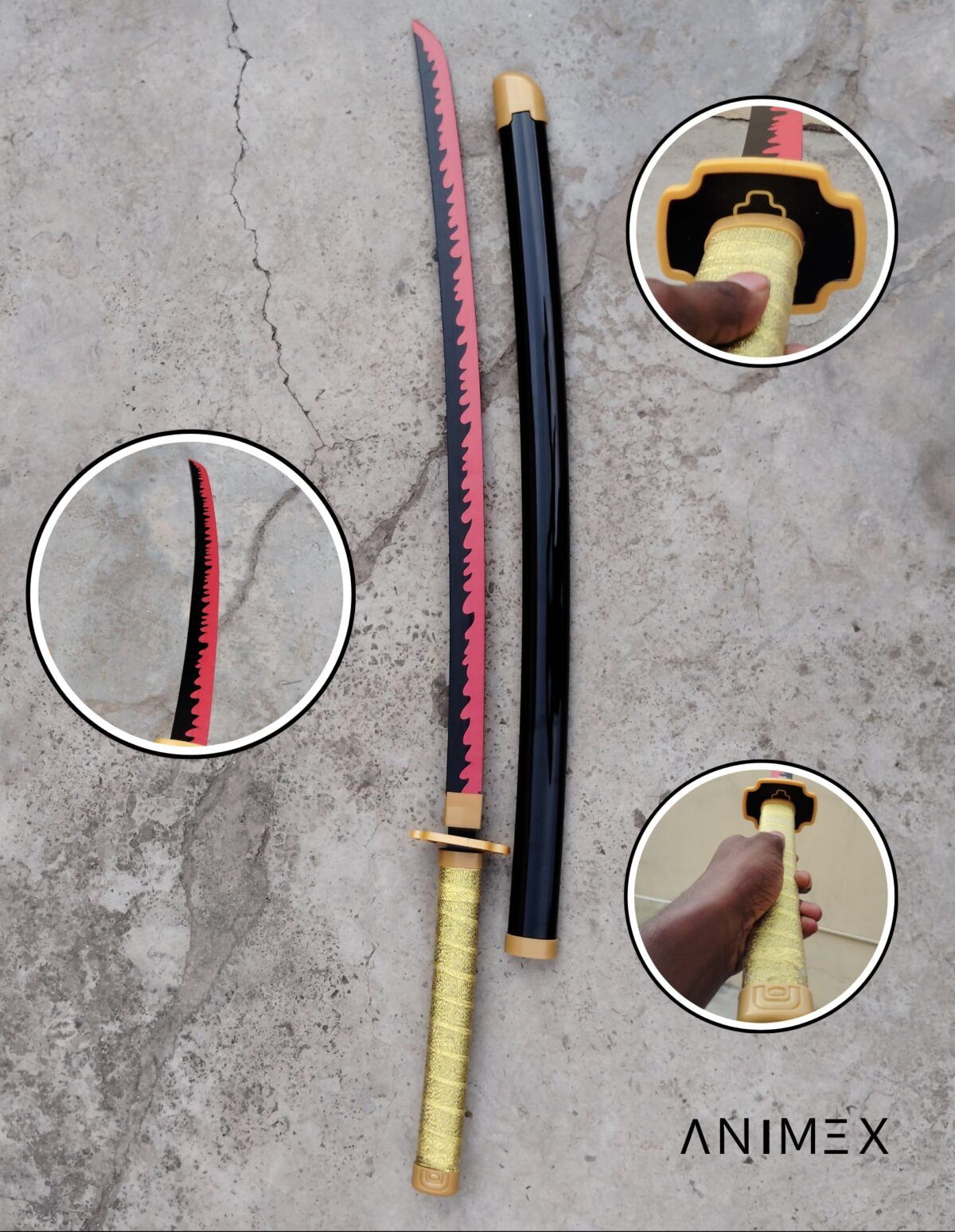 Demon Slayer Yoriichi Tsugikuni Cosplay Premium Life size [ 104 CM ] Wooden Katana - Image 1